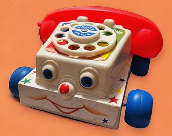 Teléfono de juguete Fisher Price vintage de los años 60