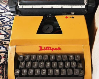 Vintage 1960s Lilliput Yellow Typewriter