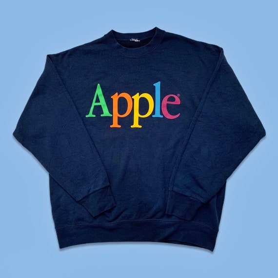 Vintage 80s Apple Computers Rainbow Spellout Sweat