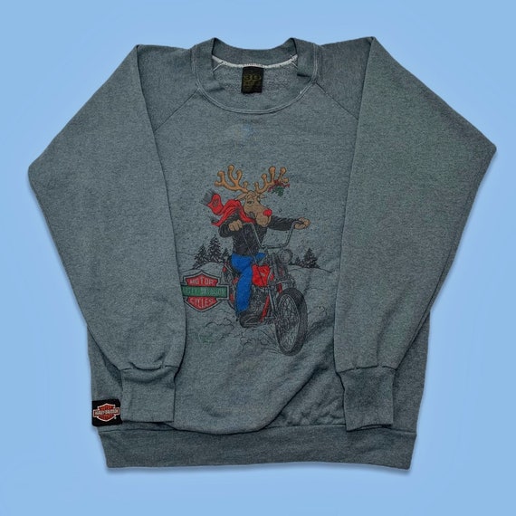 Vintage 90s Harley Davidson 3D Emblem Sweatshirt