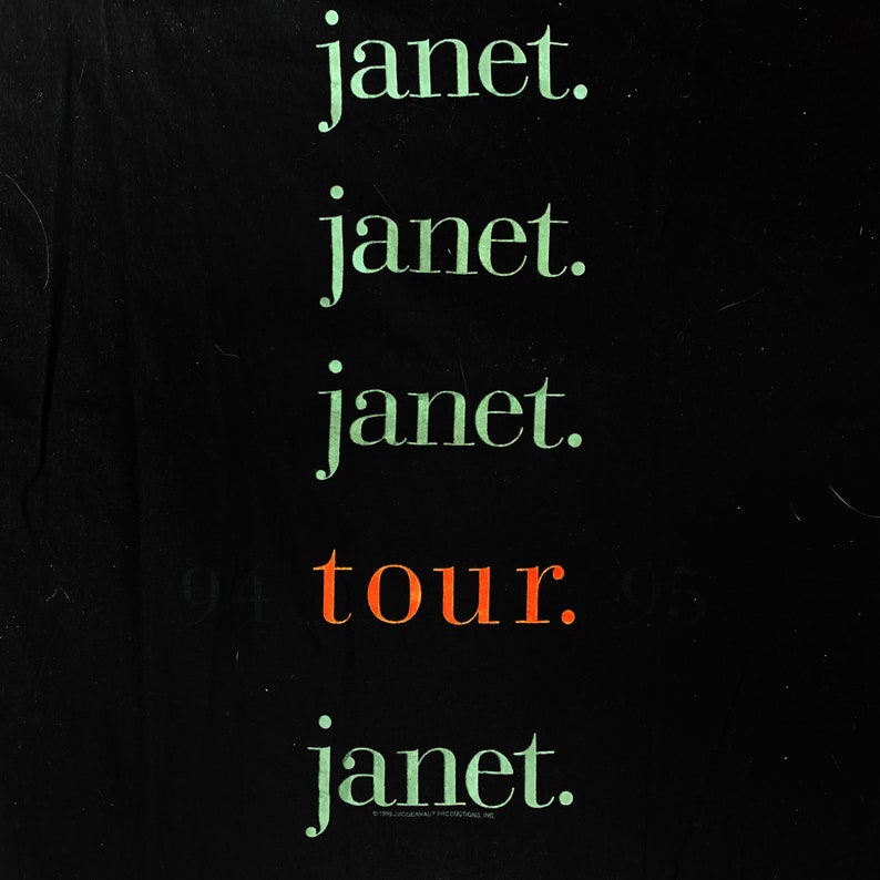 Vintage 1995 Janet Jackson Tour T Shirt