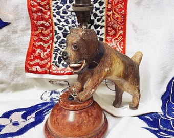 Lampe de table chien décalé vintage des années 1970