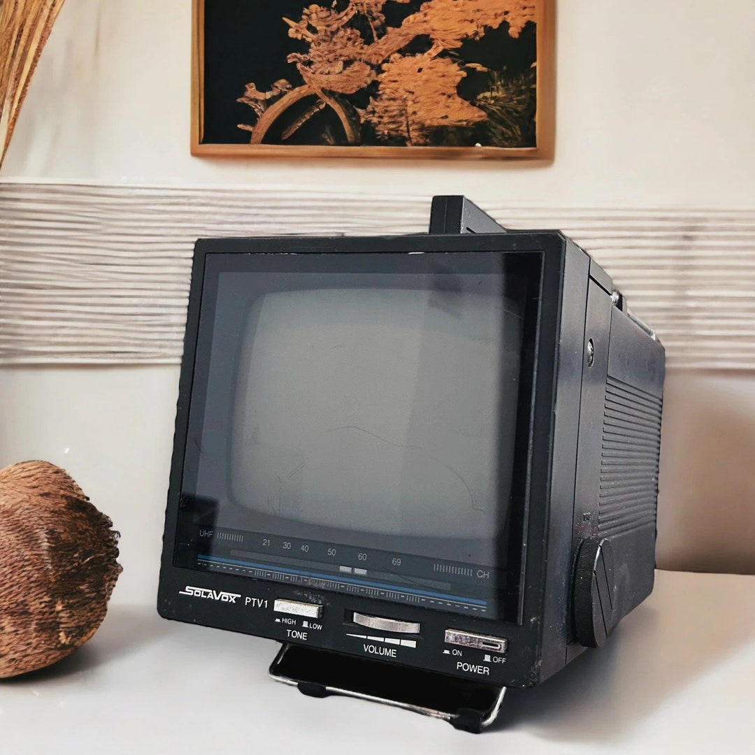 Vintage 1980s Solavox Portable Mini Television Etsy