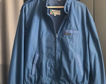 1980s 80/'s Vintage Members Only Jacket Style VIP Bombay Yacht Club Jacket Navy Size XL