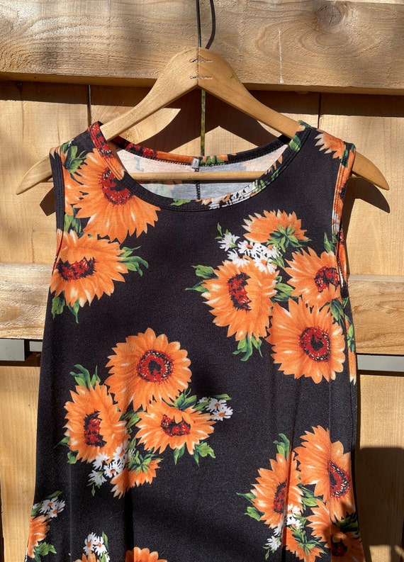 Vintage Sunflower Summer Dress, Sun Dress, Summer… - image 3