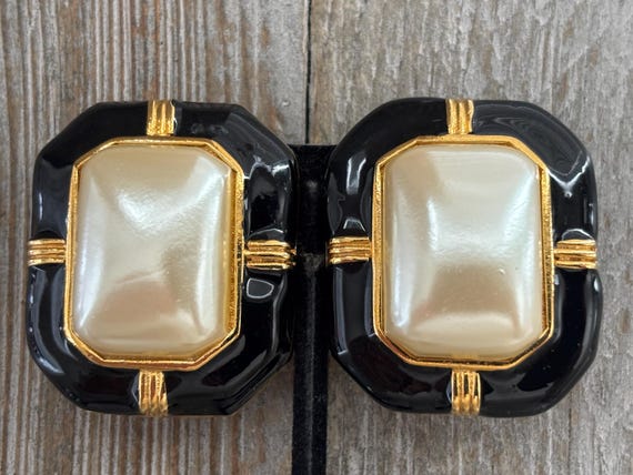 Beautiful Vintage 1990's Large Rectangular Black … - image 1