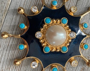 Stunning BARRERA for AVON Roman Holiday Gold and Navy Classic