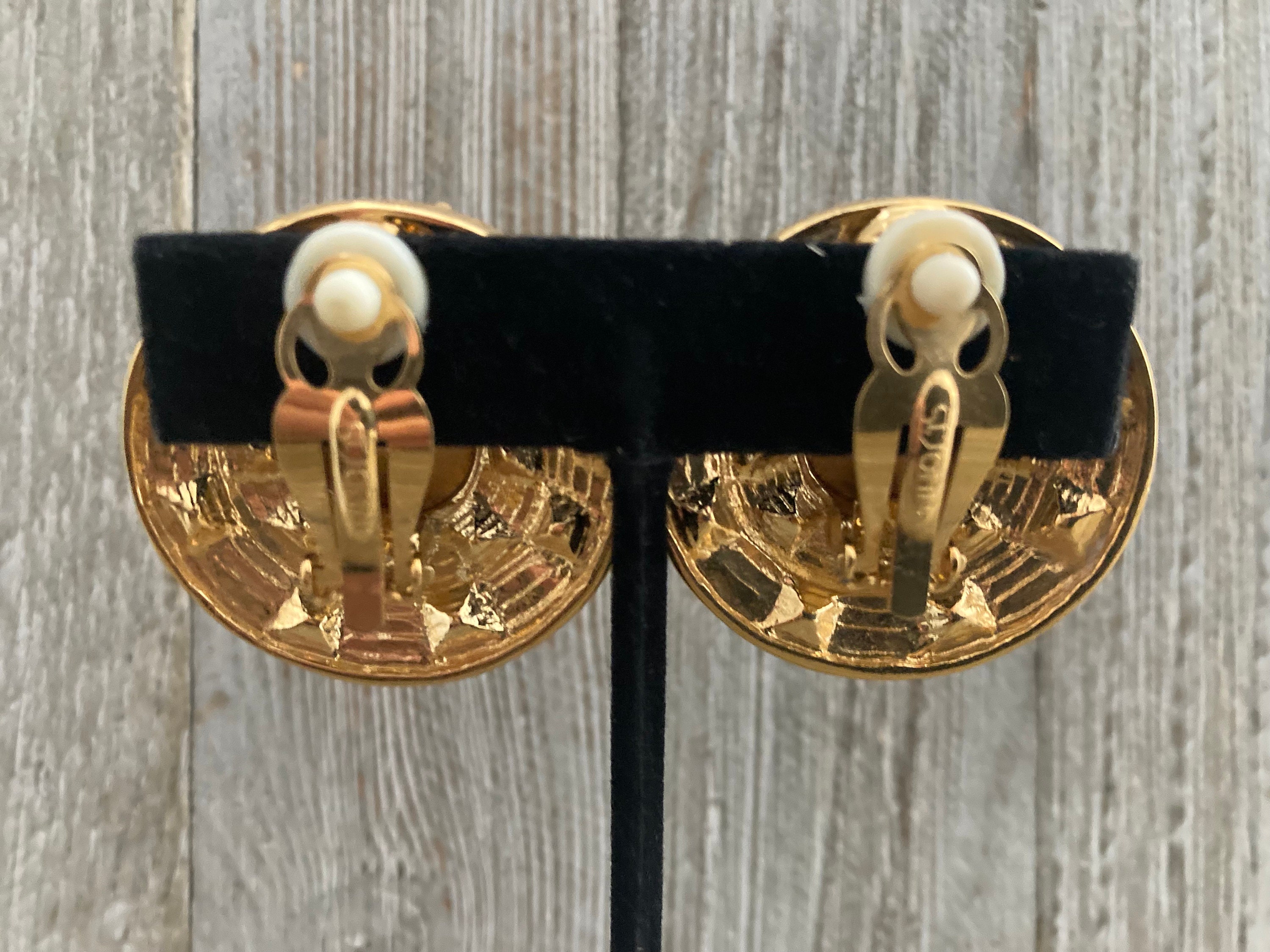 ST. JOHN Massive Round Black and Gold With Rhinestones