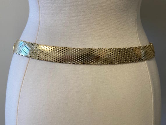ヴィンテージ　Whiting＆Davisメッシュベルト Amazing WHITING & DAVIS Signed New Old Stock Vintage 1980's Gold