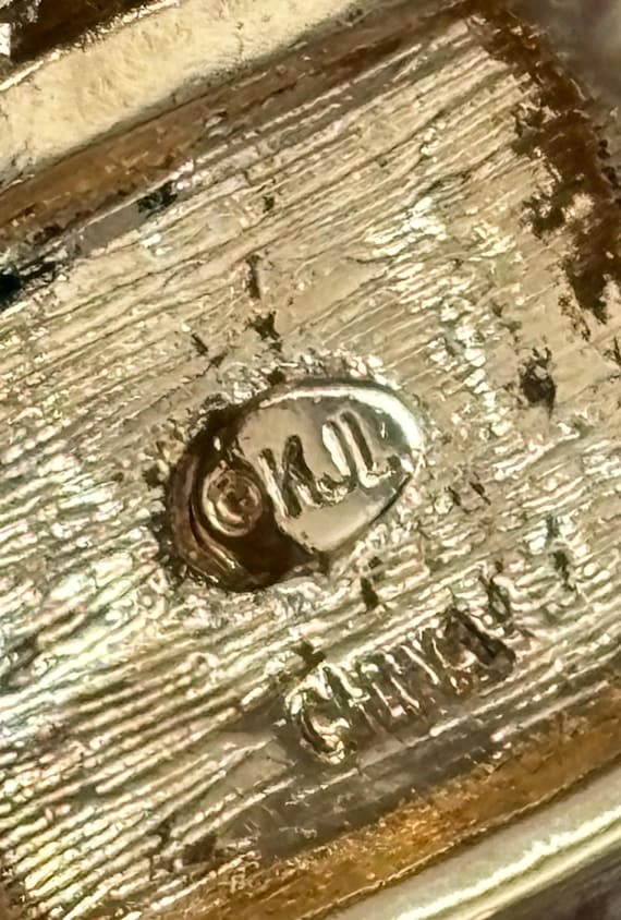 KJL/Kenneth Jay Lane 1990's Signed Modern Gold Hi… - image 9