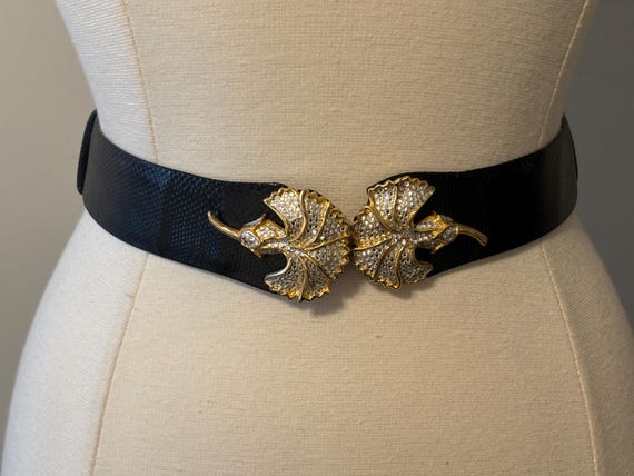 Gorgeous JUDITH LEIBER Signed Adjustable Black Sn… - image 4