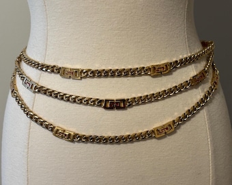 St. John Vintage Gold and Black Chain Logo Charmed Belt St. John | Accessories | Vintage St John Gold Tone Black  main image 2