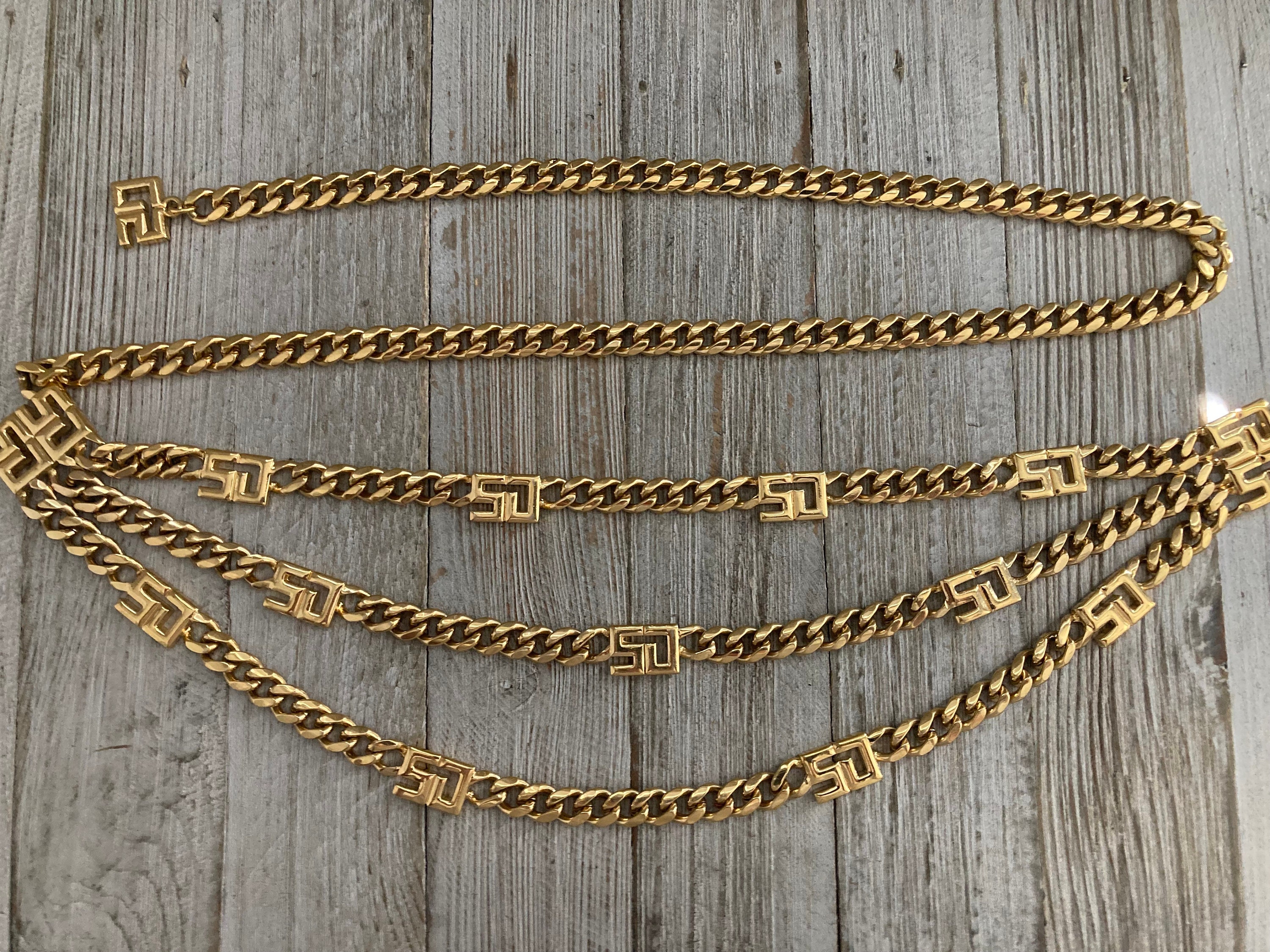 ST. JOHN Signed Vintage 1990\'s Modern Gold Chain Statement Belt Exquisite ST. JOHN Signed Vintage 1990 main image 2
