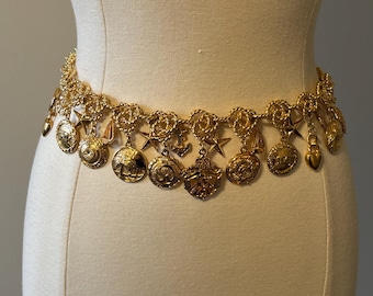 Vintage 1980’s Judith Leiber Gold Crystal Belt. (mc) Gold judith leiber belt - Gem main image 4