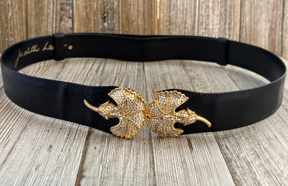 Gorgeous JUDITH LEIBER Signed Adjustable Black Sn… - image 7