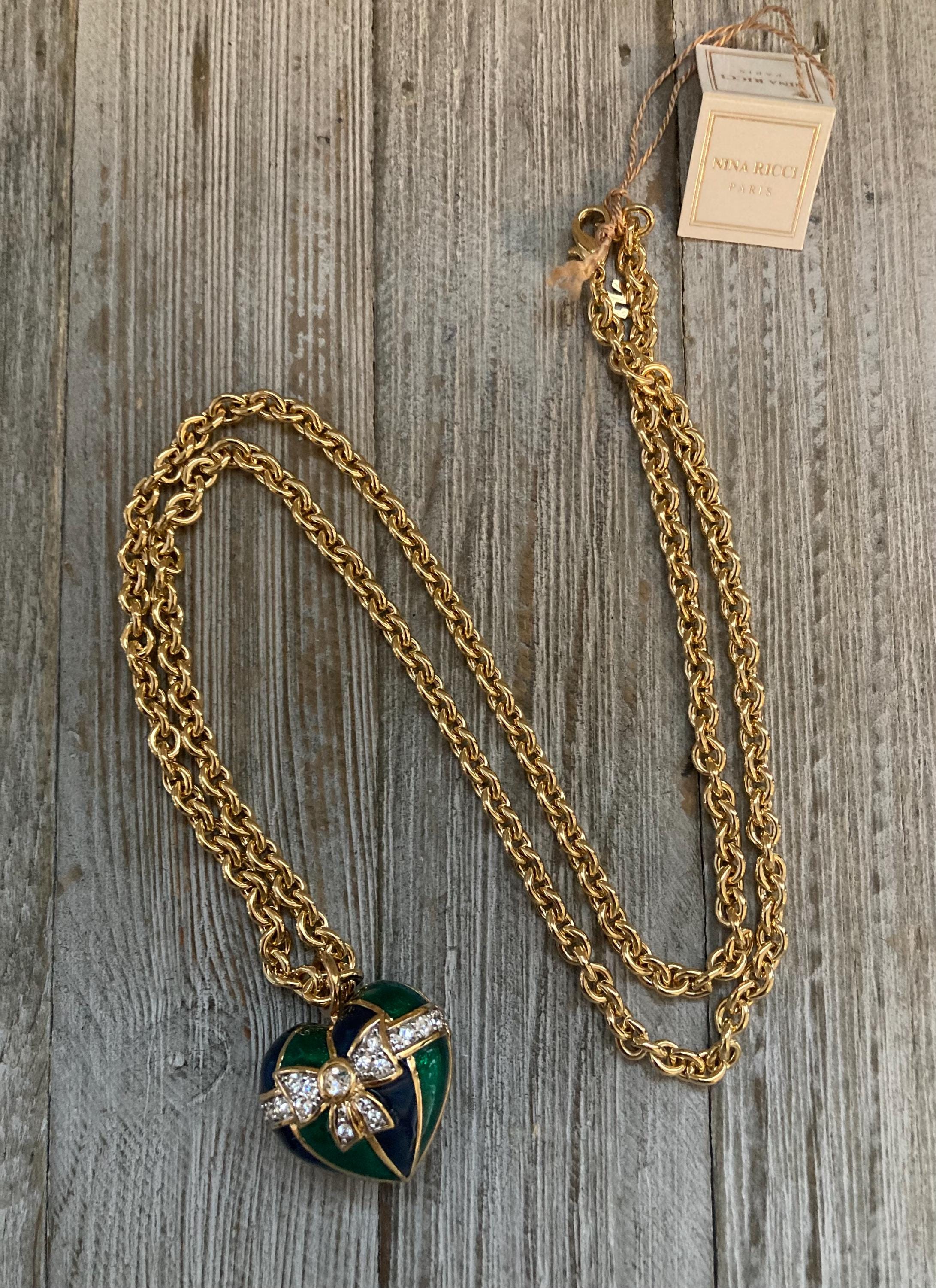 NINA RICCI サイン入り ヴィンテージ 1990年代 新古品 グリーンと 