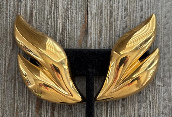 GIVENCHY Signed 1990's Massive Gold Modernist Gol… - image 5