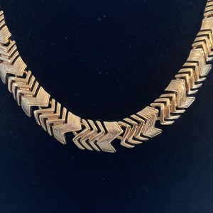NAPIER signierte Vintage 1980er Jahre Gold Moderne Statement Halskette