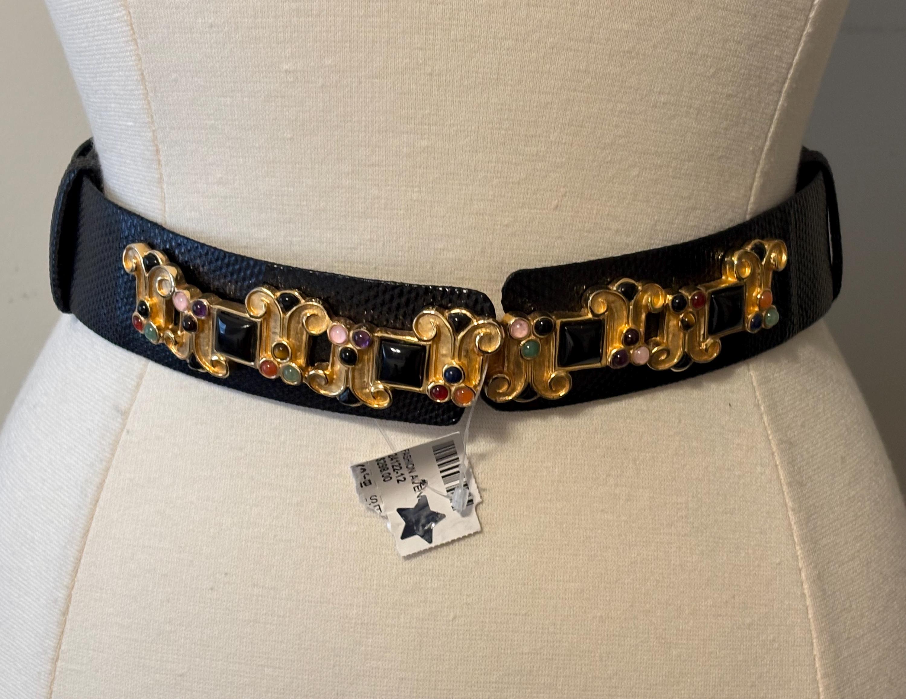 【保管袋付き】JUDITH LEIBER ベルト　ゴールド　ストーン　希少 Vintage Judith Leiber Gold and Crystal Clutch Purse with