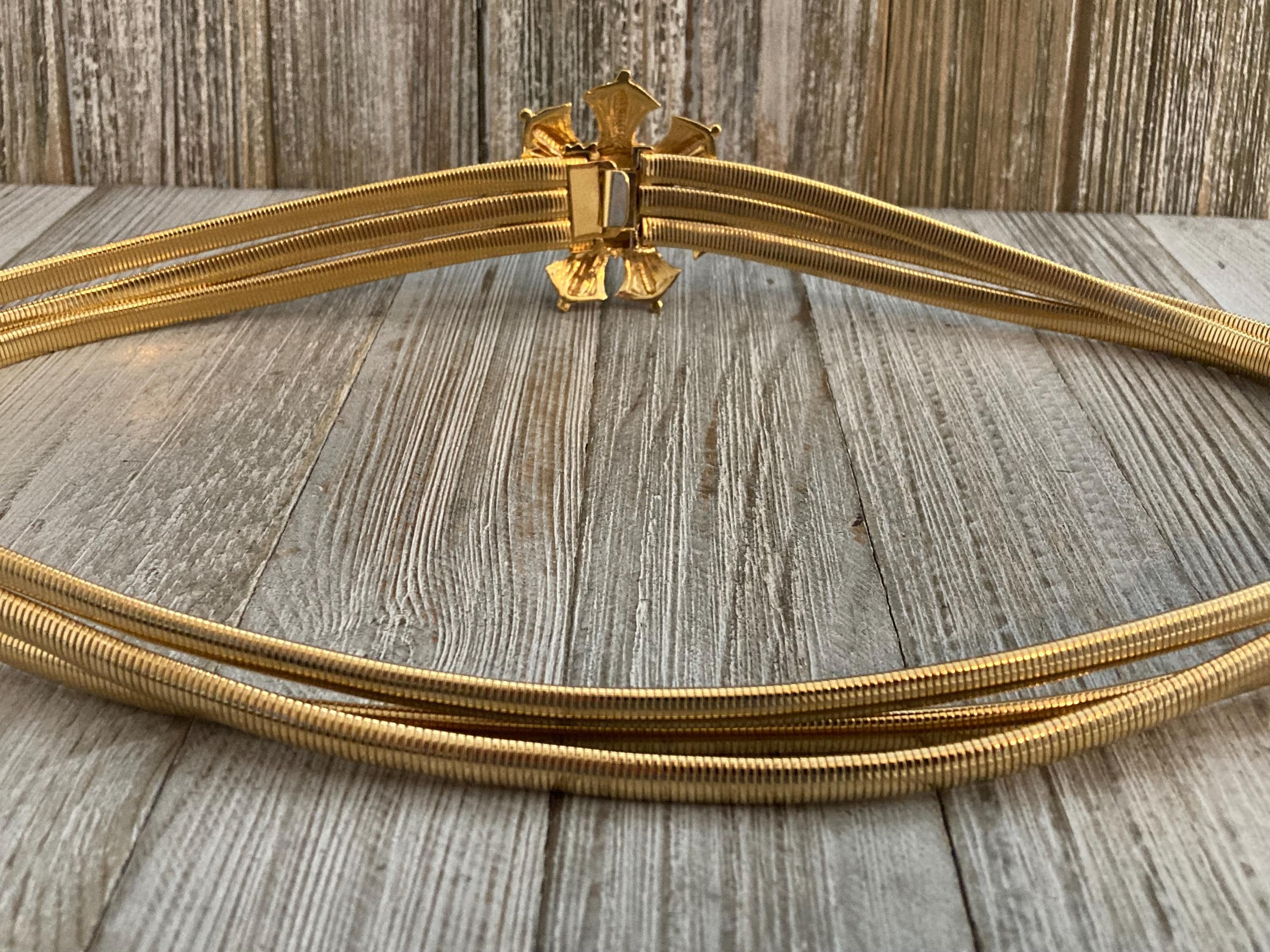 St. John Vintage Couture Belt - Gold with Black Enamel Medallions from 1990\'s Vintage St John Belt - Etsy main image 2