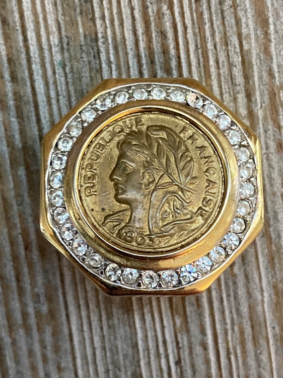 Beautiful Vintage 1980's Gold Etruscan Coin Class… - image 2