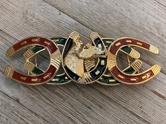 Vintage Mimi Di N Belt Buckle Gold Tone with Pearls Rare Signed 1987 PRICE DROP Vintage Mimi Di N 1987 Gold Tone Leaves and Faux  main image 3