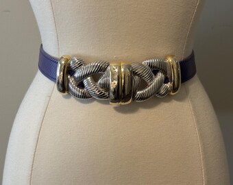 ANNE KLEIN Vintage 1990\'s Gold Horse Shaped Modernist Adjustable Chain Belt Gorgeous ANNE KLEIN Vintage 1990 main image 2
