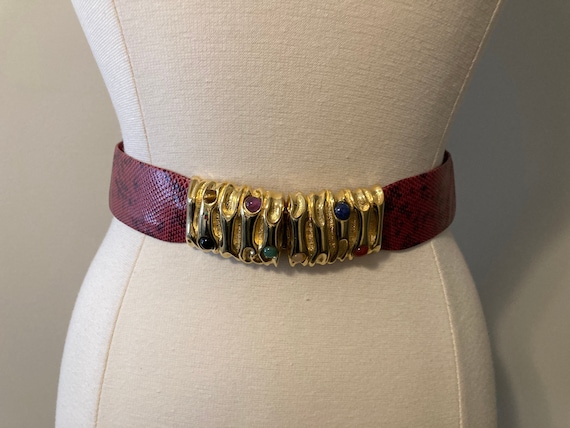 【保管袋付き】JUDITH LEIBER ベルト　ゴールド　ストーン　希少 保管袋付き】JUDITH LEIBER ベルト ゴールド ストーン 希少