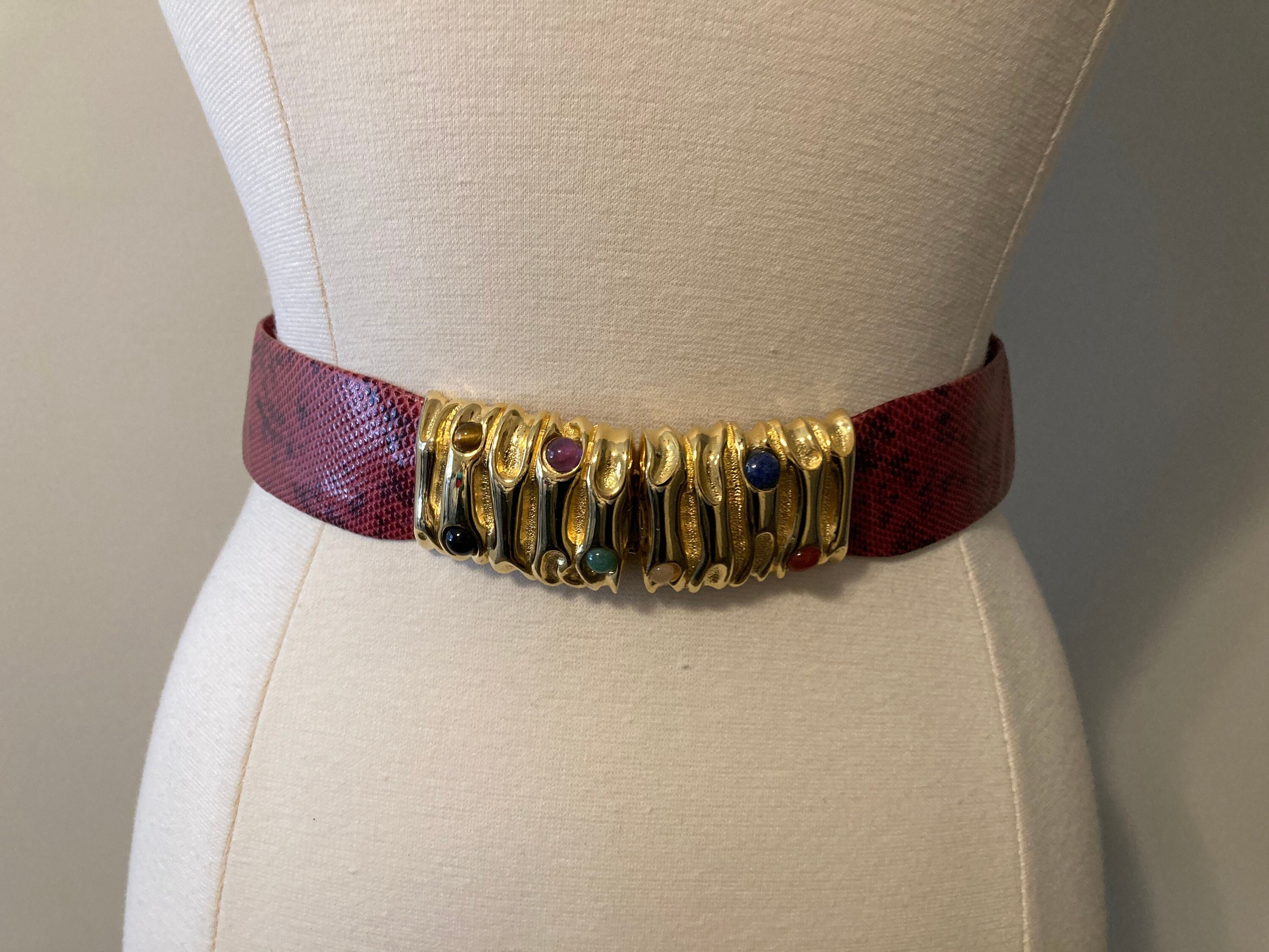 【保管袋付き】JUDITH LEIBER ベルト　ゴールド　ストーン　希少 保管袋付き】JUDITH LEIBER ベルト ゴールド ストーン 希少