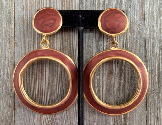 Boucles D'Oreilles Clips Vintage Années 90 - Doré - Alliage - Occasion