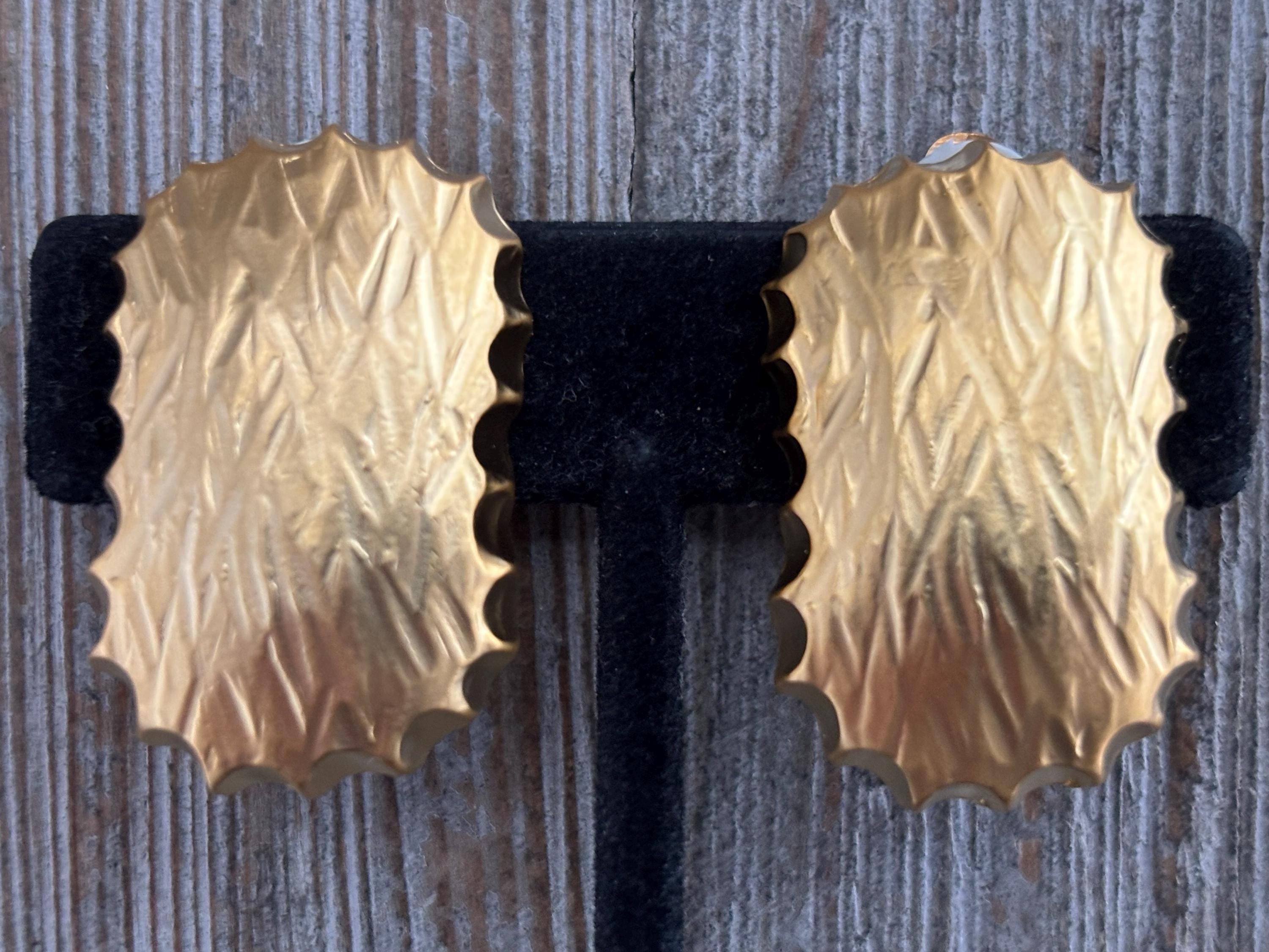 Clips D'oreilles Vintage Dolce Vita - Doré Mat, Cabochons Verre 32x32mm - Occasion