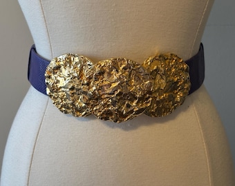 Vintage Judith Leiber Crystal‎ Gold Buckle Wide Waist Leather Belt 37 Old Money Judith Leiber Waist Belt Belts for Women for sale | eBay main image 3