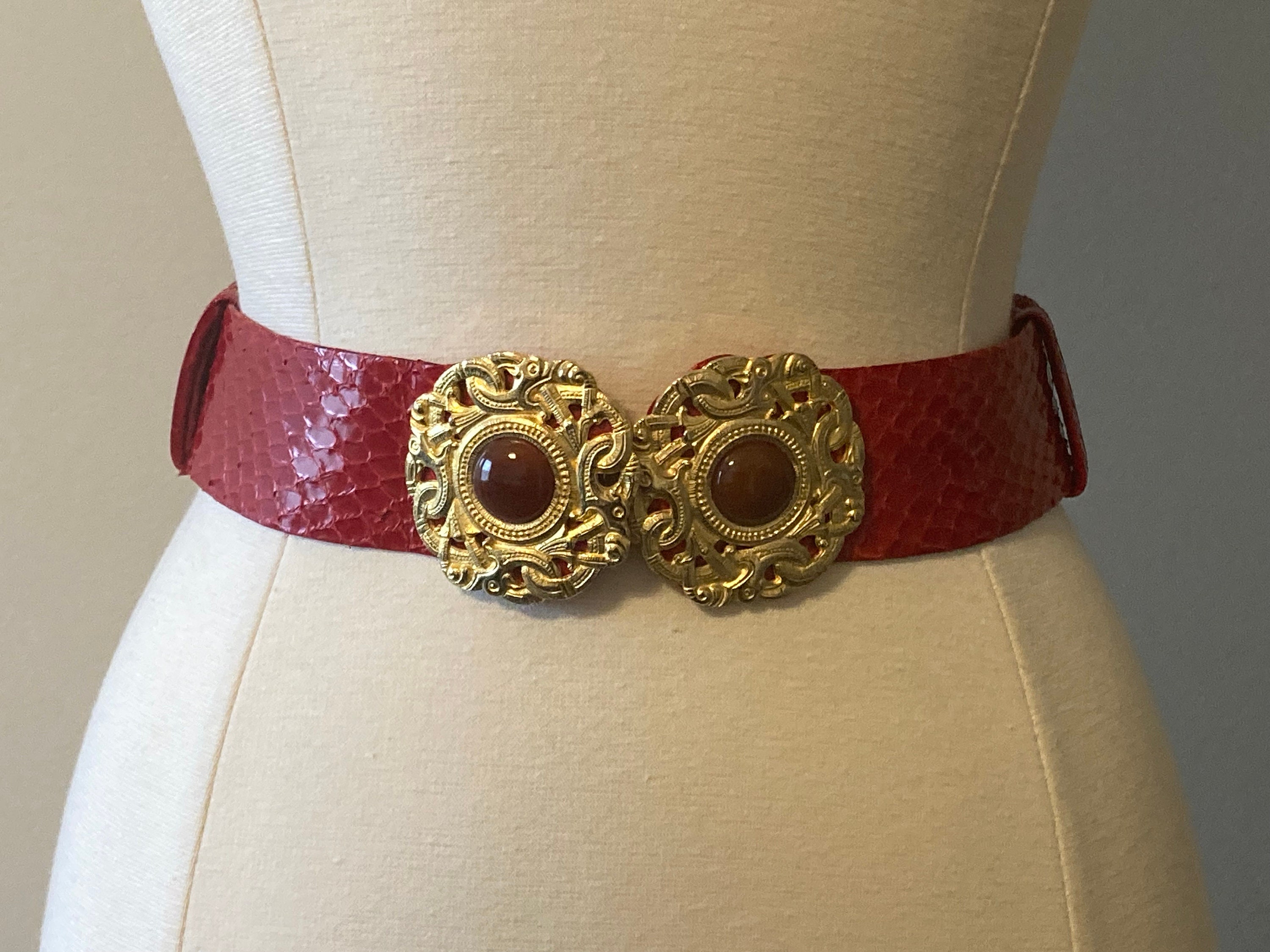 Judith Leiber Vintage beltSize 34”Red Snakeskin Judith Leiber Vintage Belts for sale | eBay main image 2