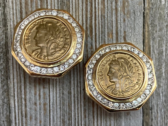 Beautiful Vintage 1980's Gold Etruscan Coin Class… - image 1