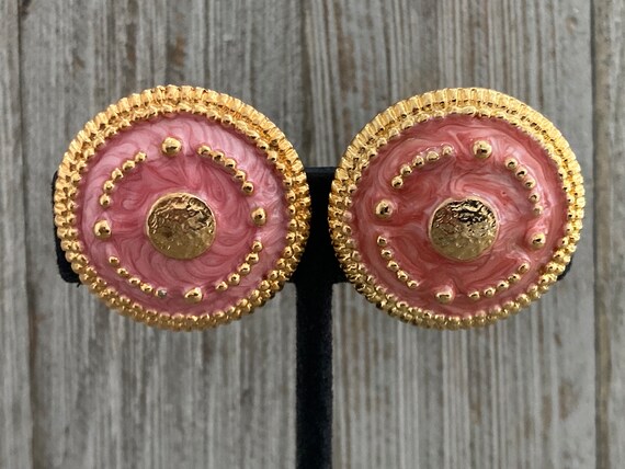 New Old Stock Vintage 1990's Round Gold And Pink … - image 6