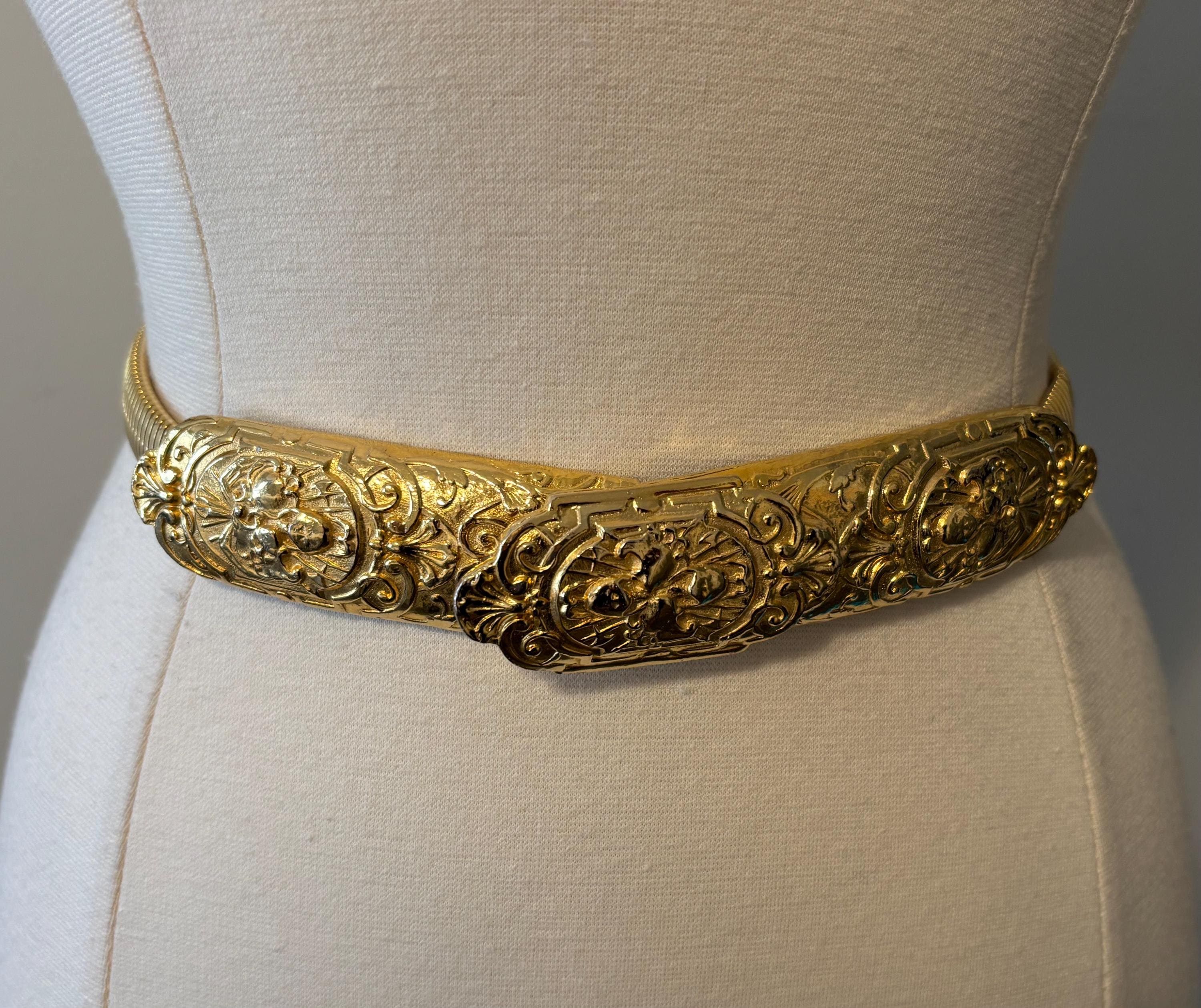 Vintage Accesocraft NYC Womens Stretch Metal Belt Ornate Glam Buckle Retro 90s Accessocraft Belt Vintage - Etsy main image 3