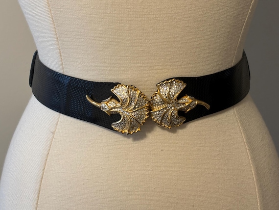 Gorgeous JUDITH LEIBER Signed Adjustable Black Sn… - image 1