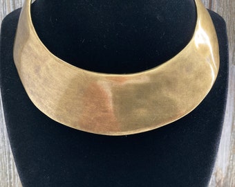 Magnificent KENNETH LANE Vintage 1980's-90's Antique Gold Massive Modern Collar Necklace
