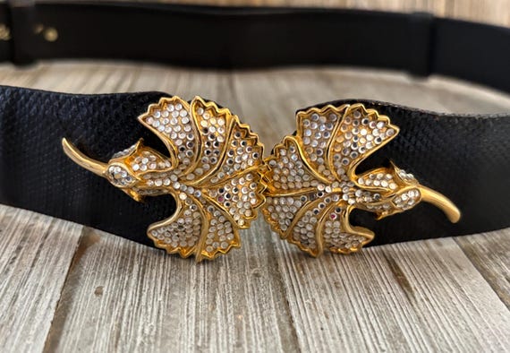 Gorgeous JUDITH LEIBER Signed Adjustable Black Sn… - image 6