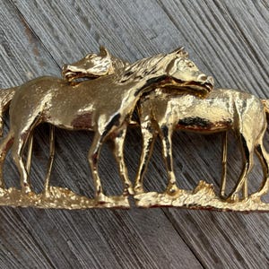 Gorgeous MIMI DI N Vintage 1988 2 Piece Gold Hose Shaped Modern Belt Buckle