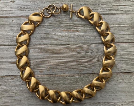 美しい ANNE KLEIN ヴィンテージ 1990 年代 モダン ゴールド 