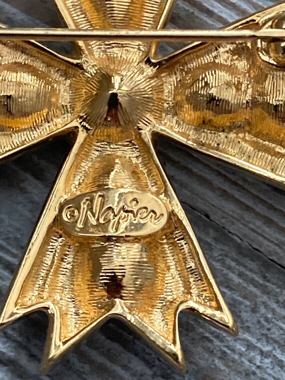 Beautiful NAPIER Signed Vintage 1990's Gold Malte… - image 4