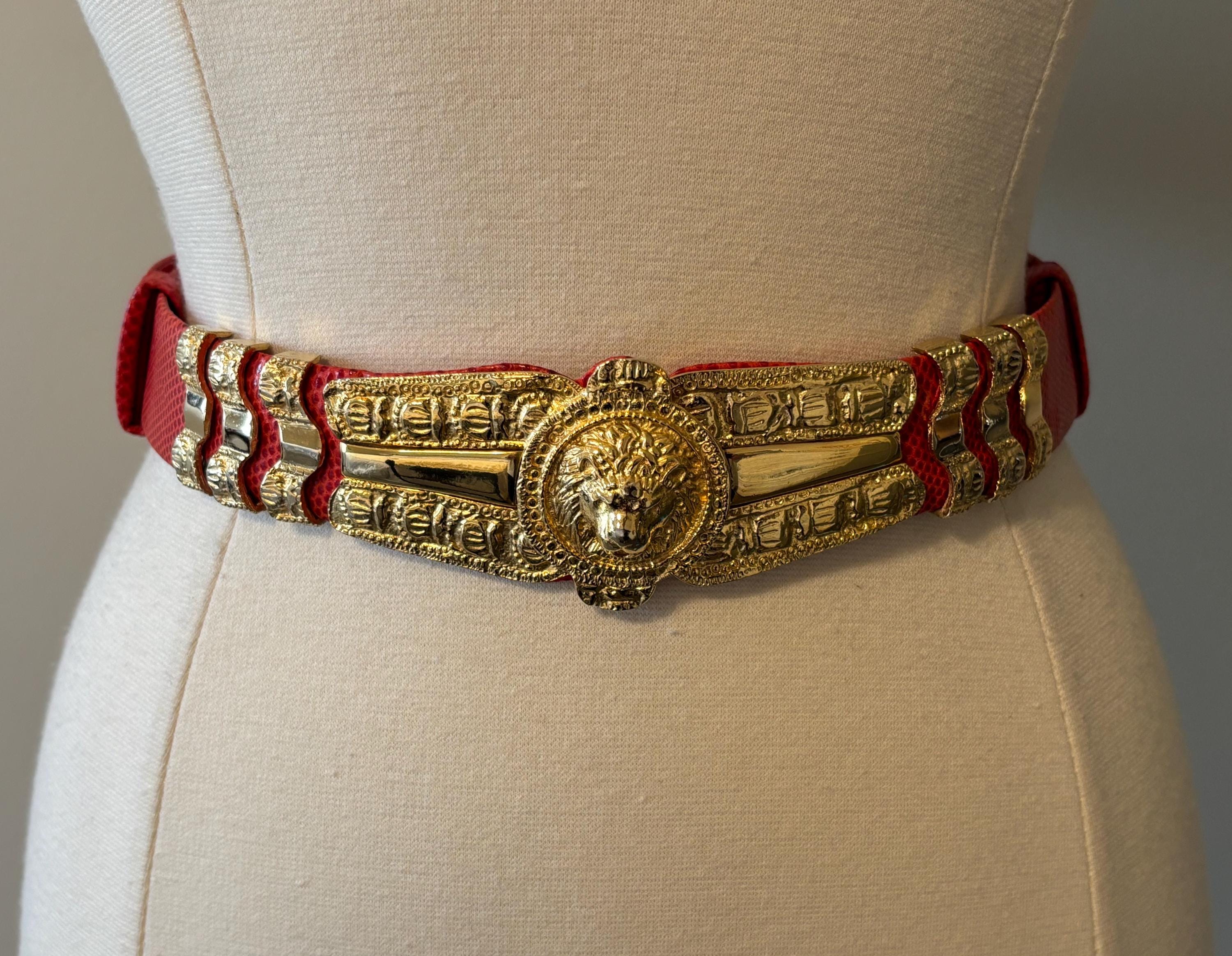 Stunning JUDITH LEIBER Signed Vintage 1990's Red Snakeskin