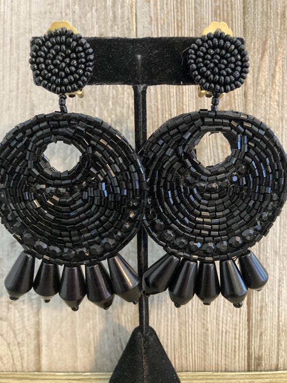 KJL/Kenneth Jay Lane Signed 1990's Massive Black … - image 2