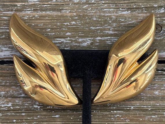 GIVENCHY Signed 1990's Massive Gold Modernist Gol… - image 7