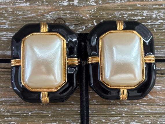 Beautiful Vintage 1990's Large Rectangular Black … - image 4