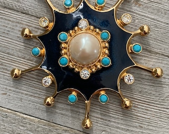Stunning BARRERA for AVON Roman Holiday Gold and Navy Classic