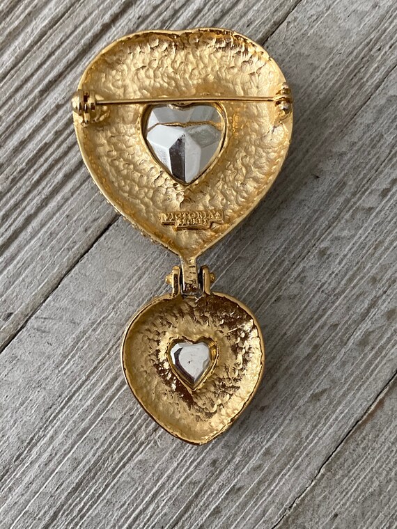 Vintage 1990's Victoria Secret Gold Heart Brooch … - image 4