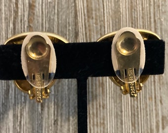 Boucles D'oreilles Vintage Dorées Clips LES BERNARD - Alliage Doré, état Neuf Jamais Portées
