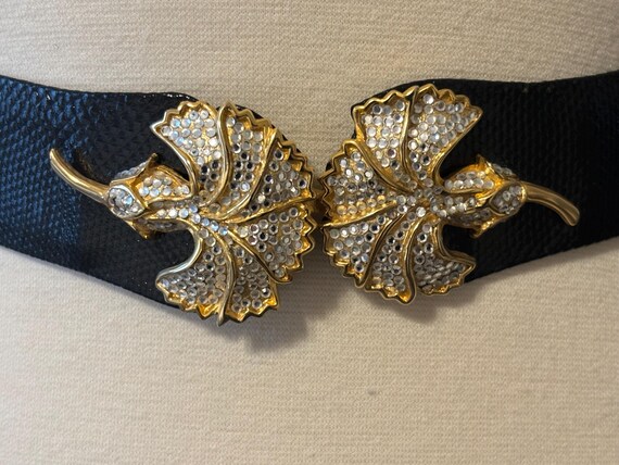 Gorgeous JUDITH LEIBER Signed Adjustable Black Sn… - image 2